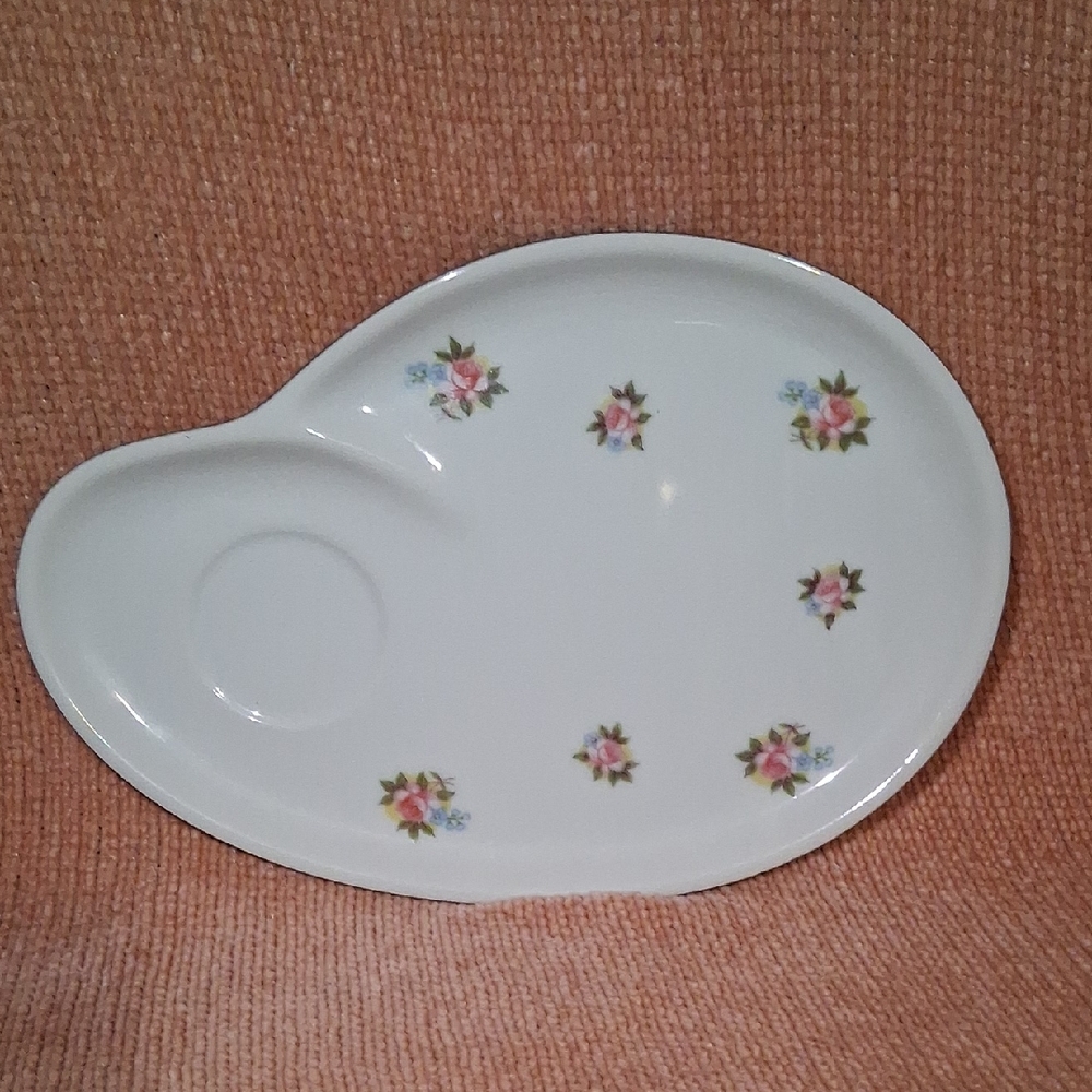Vintage Floral Ceramic Palette Plate